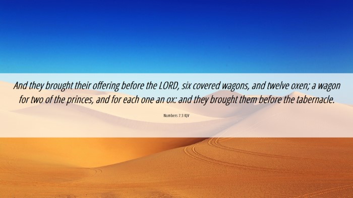 Picture 06 - Numbers 7:3 KJV Desktop Wallpaper - And they brought their offering before the LORD, - Desktop Bible Verse Wallpaper