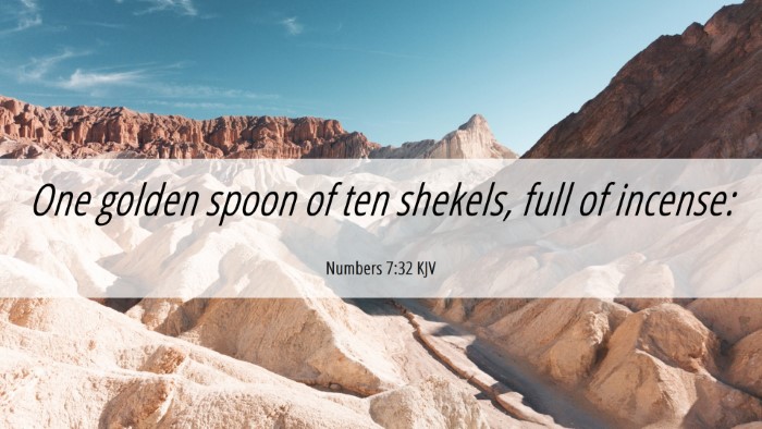 Picture 06 - Numbers 7:32 KJV Desktop Wallpaper - One golden spoon of ten shekels, full of - Desktop Bible Verse Wallpaper