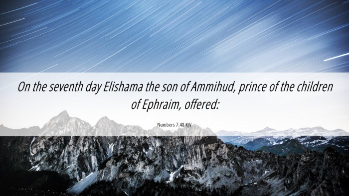 Picture 06 - Numbers 7:48 KJV Desktop Wallpaper - On the seventh day Elishama the son of Ammihud, - Desktop Bible Verse Wallpaper