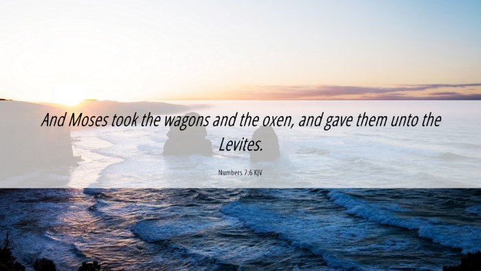 Picture 06 - Numbers 7:6 KJV Desktop Wallpaper - And Moses took the wagons and the oxen, and gave - Desktop Bible Verse Wallpaper