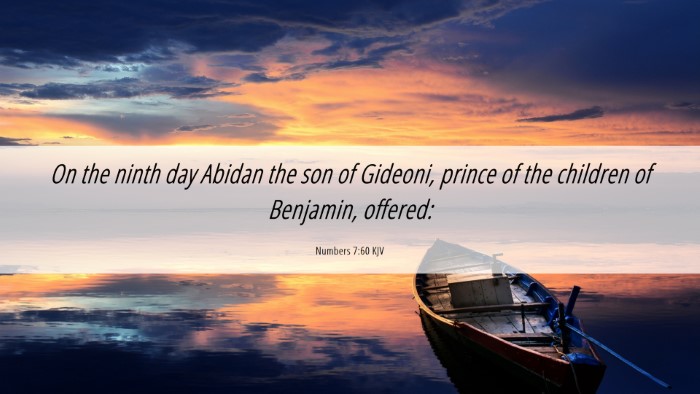 Picture 06 - Numbers 7:60 KJV Desktop Wallpaper - On the ninth day Abidan the son of Gideoni, - Desktop Bible Verse Wallpaper