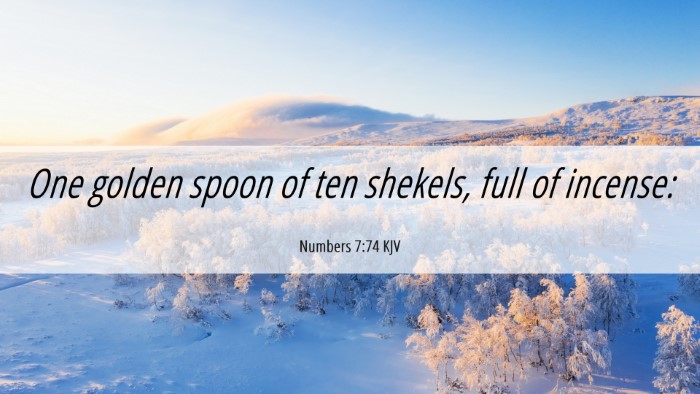 Picture 06 - Numbers 7:74 KJV Desktop Wallpaper - One golden spoon of ten shekels, full of - Desktop Bible Verse Wallpaper