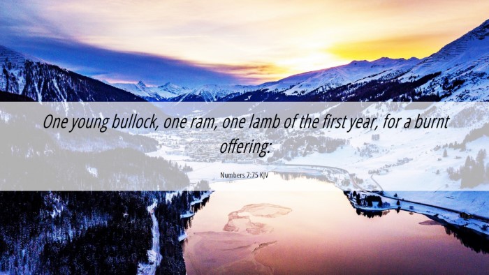 Picture 06 - Numbers 7:75 KJV Desktop Wallpaper - One young bullock, one ram, one lamb of the first - Desktop Bible Verse Wallpaper