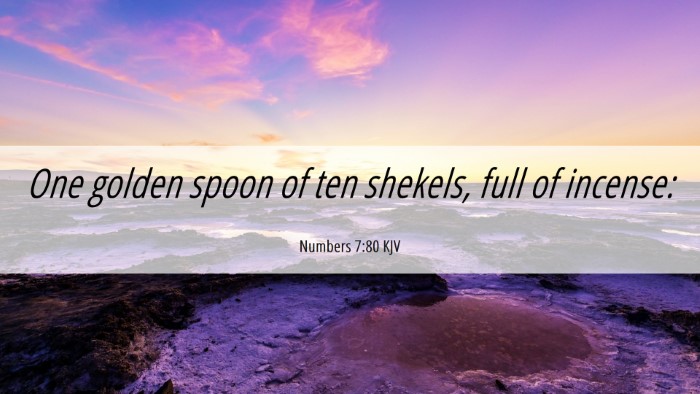 Picture 06 - Numbers 7:80 KJV Desktop Wallpaper - One golden spoon of ten shekels, full of - Desktop Bible Verse Wallpaper