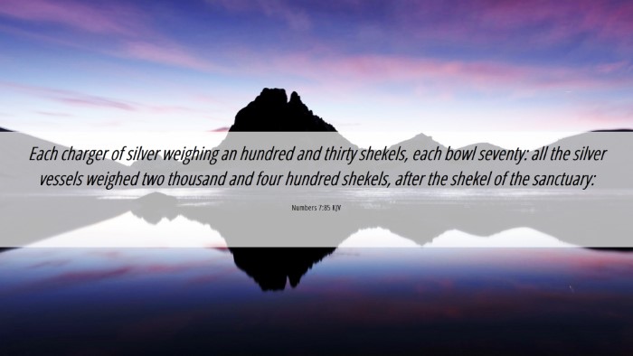 Picture 06 - Numbers 7:85 KJV Desktop Wallpaper - Each charger of silver weighing an hundred and - Desktop Bible Verse Wallpaper