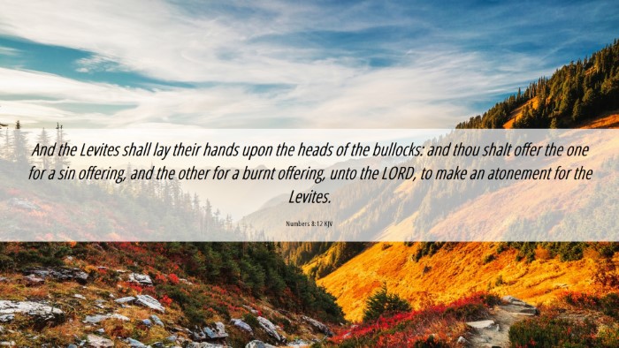 Picture 06 - Numbers 8:12 KJV Desktop Wallpaper - And the Levites shall lay their hands upon the - Desktop Bible Verse Wallpaper