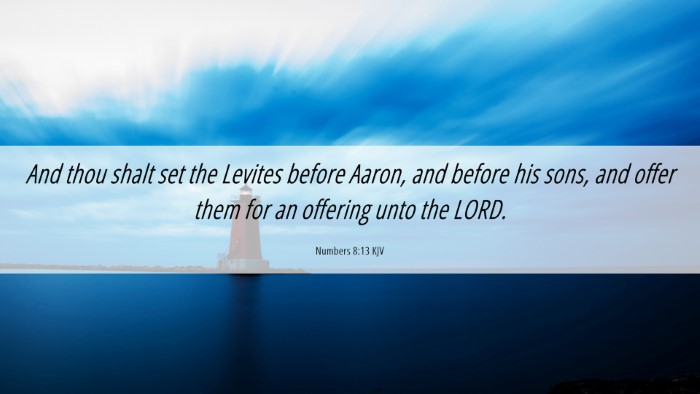 Picture 06 - Numbers 8:13 KJV Desktop Wallpaper - And thou shalt set the Levites before Aaron, and - Desktop Bible Verse Wallpaper