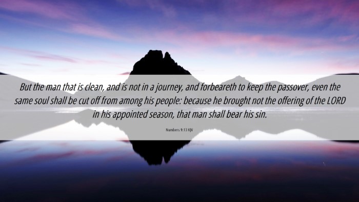 Picture 06 - Numbers 9:13 KJV Desktop Wallpaper - But the man that is clean, and is not in a - Desktop Bible Verse Wallpaper