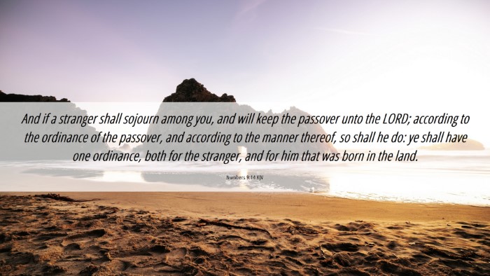 Picture 06 - Numbers 9:14 KJV Desktop Wallpaper - And if a stranger shall sojourn among you, and - Desktop Bible Verse Wallpaper