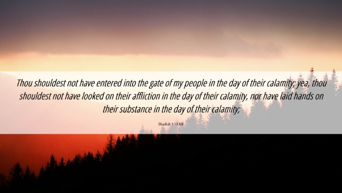 Picture 06 - Obadiah 1:13 KJV Desktop Wallpaper - Thou shouldest not have entered into the gate of - Desktop Bible Verse Wallpaper