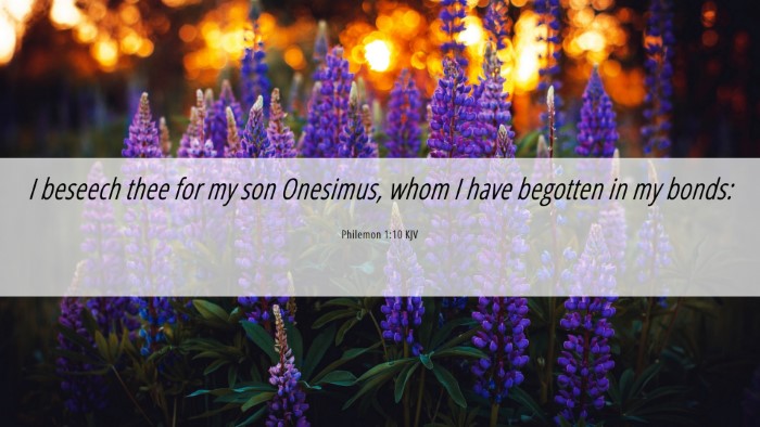 Picture 06 - Philemon 1:10 KJV Desktop Wallpaper - I beseech thee for my son Onesimus, whom I have - Desktop Bible Verse Wallpaper