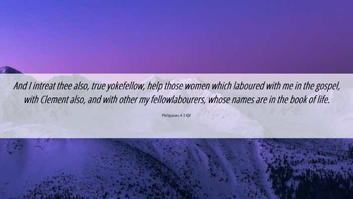 Picture 06 - Philippians 4:3 KJV Desktop Wallpaper - And I intreat thee also, true yokefellow, help - Desktop Bible Verse Wallpaper