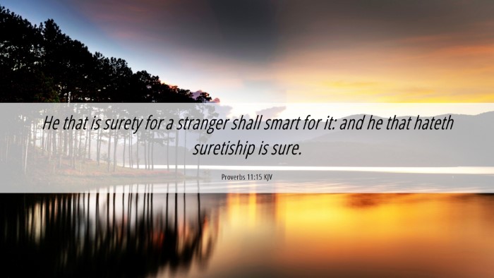 Picture 06 - Proverbs 11:15 KJV Desktop Wallpaper - He that is surety for a stranger shall smart for - Desktop Bible Verse Wallpaper