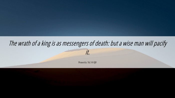 Picture 06 - Proverbs 16:14 KJV Desktop Wallpaper - The wrath of a king is as messengers of death: - Desktop Bible Verse Wallpaper