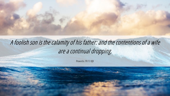 Picture 06 - Proverbs 19:13 KJV Desktop Wallpaper - A foolish son is the calamity of his father: and - Desktop Bible Verse Wallpaper