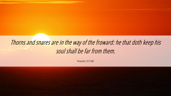 Picture 06 - Proverbs 22:5 KJV Desktop Wallpaper - Thorns and snares are in the way of the froward: - Desktop Bible Verse Wallpaper