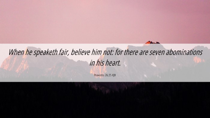 Picture 06 - Proverbs 26:25 KJV Desktop Wallpaper - When he speaketh fair, believe him not: for there - Desktop Bible Verse Wallpaper