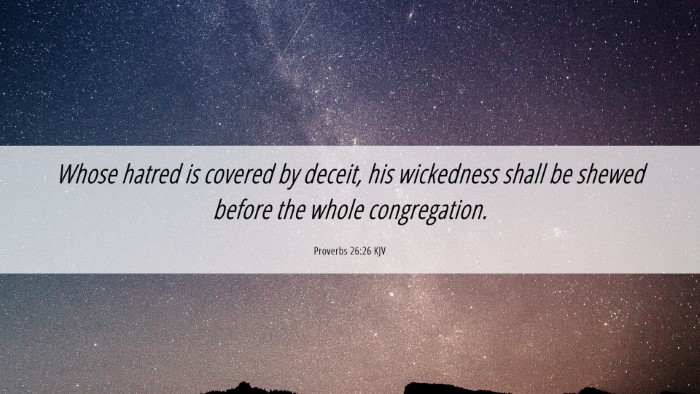 Picture 06 - Proverbs 26:26 KJV Desktop Wallpaper - Whose hatred is covered by deceit, his wickedness - Desktop Bible Verse Wallpaper