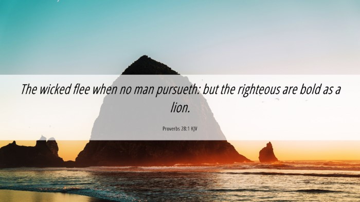 Picture 06 - Proverbs 28:1 KJV Desktop Wallpaper - The wicked flee when no man pursueth: but the - Desktop Bible Verse Wallpaper