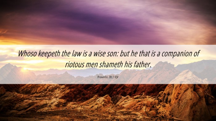 Picture 06 - Proverbs 28:7 KJV Desktop Wallpaper - Whoso keepeth the law is a wise son: but he that - Desktop Bible Verse Wallpaper