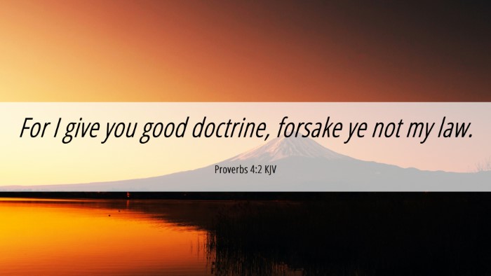 Picture 06 - Proverbs 4:2 KJV Desktop Wallpaper - For I give you good doctrine, forsake ye not my - Desktop Bible Verse Wallpaper
