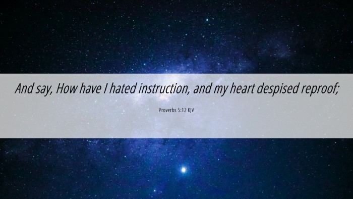 Picture 06 - Proverbs 5:12 KJV Desktop Wallpaper - And say, How have I hated instruction, and my - Desktop Bible Verse Wallpaper
