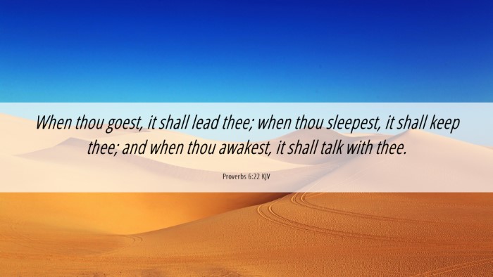Picture 06 - Proverbs 6:22 KJV Desktop Wallpaper - When thou goest, it shall lead thee; when thou - Desktop Bible Verse Wallpaper