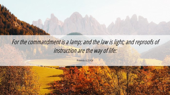 Picture 06 - Proverbs 6:23 KJV Desktop Wallpaper - For the commandment is a lamp; and the law is - Desktop Bible Verse Wallpaper