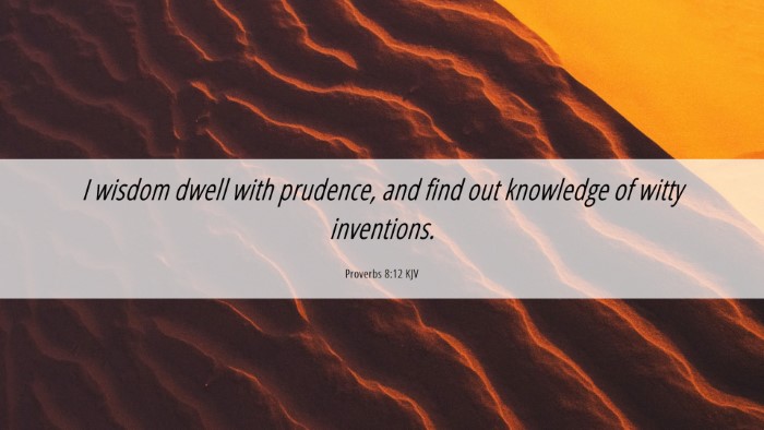 Picture 06 - Proverbs 8:12 KJV Desktop Wallpaper - I wisdom dwell with prudence, and find out - Desktop Bible Verse Wallpaper