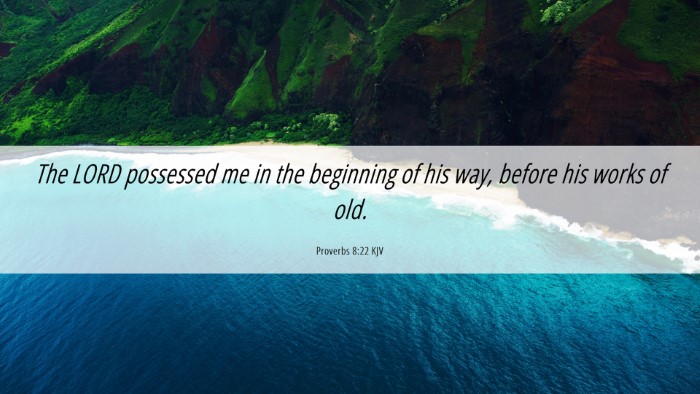 Picture 06 - Proverbs 8:22 KJV Desktop Wallpaper - The LORD possessed me in the beginning of his - Desktop Bible Verse Wallpaper