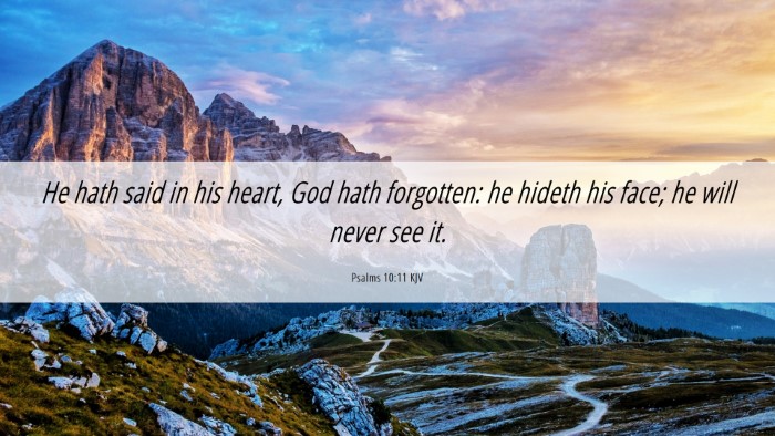 Picture 06 - Psalms 10:11 KJV Desktop Wallpaper - He hath said in his heart, God hath forgotten: he - Desktop Bible Verse Wallpaper