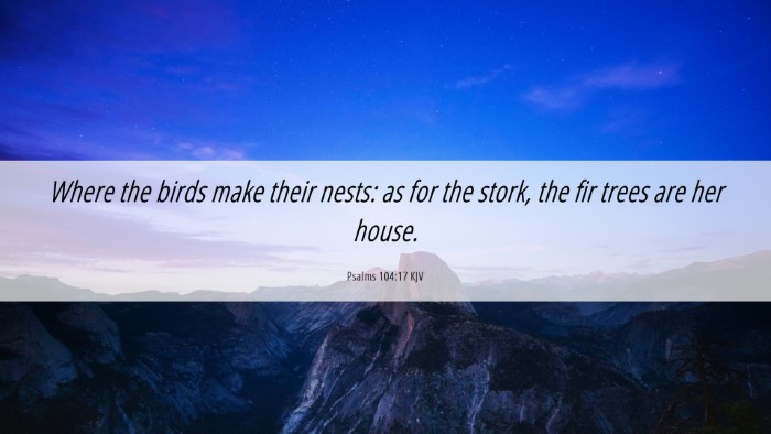 Picture 06 - Psalms 104:17 KJV Desktop Wallpaper - Where the birds make their nests: as for the - Desktop Bible Verse Wallpaper