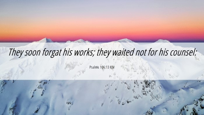 Picture 06 - Psalms 106:13 KJV Desktop Wallpaper - They soon forgat his works; they waited not for - Desktop Bible Verse Wallpaper