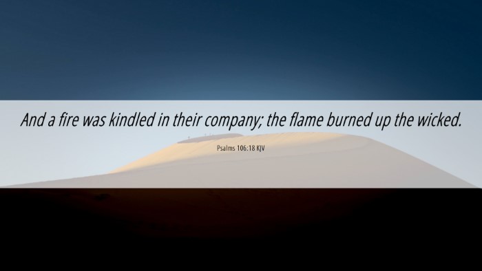Picture 06 - Psalms 106:18 KJV Desktop Wallpaper - And a fire was kindled in their company; the - Desktop Bible Verse Wallpaper