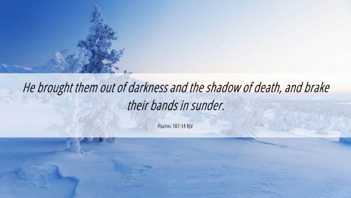 Picture 06 - Psalms 107:14 KJV Desktop Wallpaper - He brought them out of darkness and the shadow of - Desktop Bible Verse Wallpaper