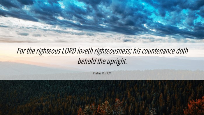 Picture 06 - Psalms 11:7 KJV Desktop Wallpaper - For the righteous LORD loveth righteousness; his - Desktop Bible Verse Wallpaper
