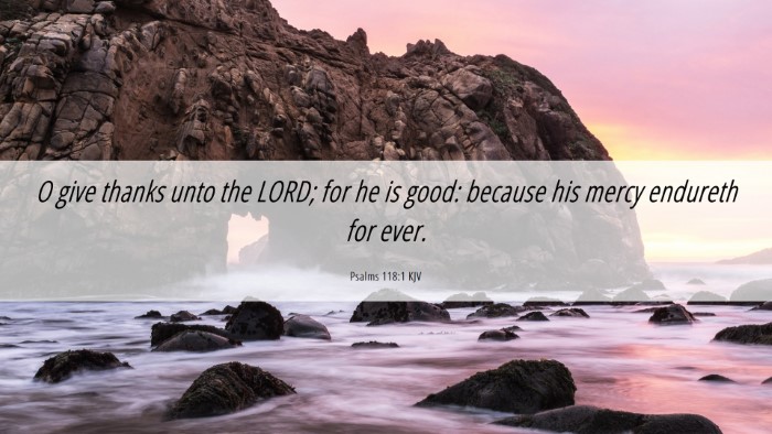 Picture 06 - Psalms 118:1 KJV Desktop Wallpaper - O give thanks unto the LORD; for he is good: - Desktop Bible Verse Wallpaper