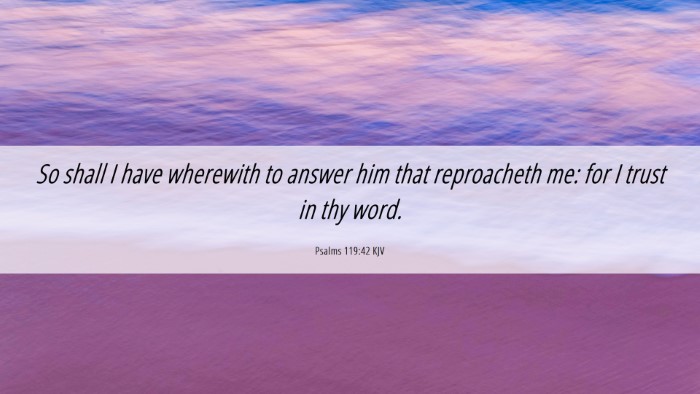 Picture 06 - Psalms 119:42 KJV Desktop Wallpaper - So shall I have wherewith to answer him that - Desktop Bible Verse Wallpaper