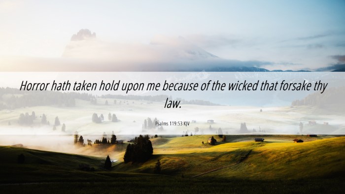 Picture 06 - Psalms 119:53 KJV Desktop Wallpaper - Horror hath taken hold upon me because of the - Desktop Bible Verse Wallpaper
