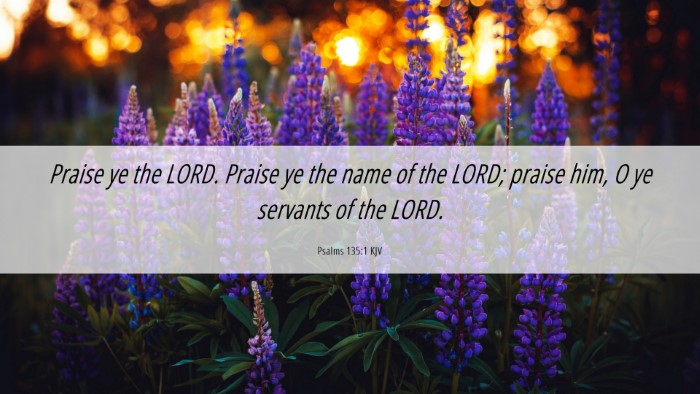 Picture 06 - Psalms 135:1 KJV Desktop Wallpaper - Praise ye the LORD. Praise ye the name of the - Desktop Bible Verse Wallpaper