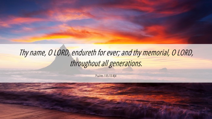 Picture 06 - Psalms 135:13 KJV Desktop Wallpaper - Thy name, O LORD, endureth for ever; and thy - Desktop Bible Verse Wallpaper