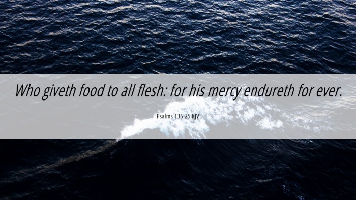 Picture 06 - Psalms 136:25 KJV Desktop Wallpaper - Who giveth food to all flesh: for his mercy - Desktop Bible Verse Wallpaper