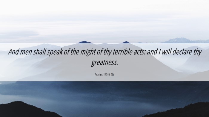 Picture 06 - Psalms 145:6 KJV Desktop Wallpaper - And men shall speak of the might of thy terrible - Desktop Bible Verse Wallpaper