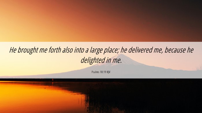 Picture 06 - Psalms 18:19 KJV Desktop Wallpaper - He brought me forth also into a large place; he - Desktop Bible Verse Wallpaper
