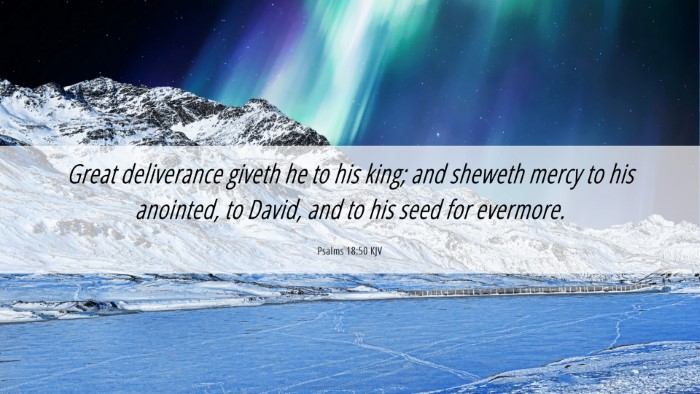 Picture 06 - Psalms 18:50 KJV Desktop Wallpaper - Great deliverance giveth he to his king; and - Desktop Bible Verse Wallpaper