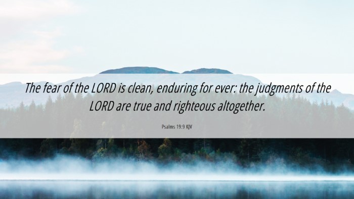 Picture 06 - Psalms 19:9 KJV Desktop Wallpaper - The fear of the LORD is clean, enduring for ever: - Desktop Bible Verse Wallpaper