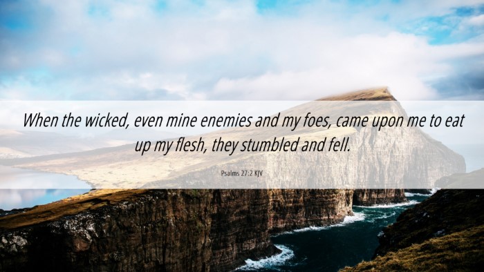 Picture 06 - Psalms 27:2 KJV Desktop Wallpaper - When the wicked, even mine enemies and my foes, - Desktop Bible Verse Wallpaper