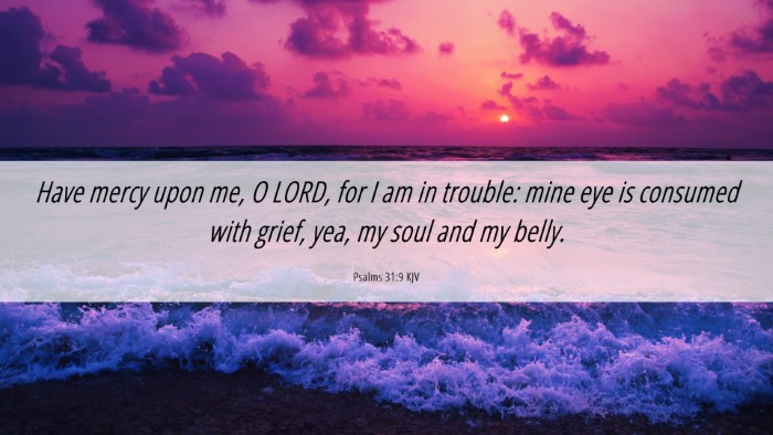 Picture 06 - Psalms 31:9 KJV Desktop Wallpaper - Have mercy upon me, O LORD, for I am in trouble: - Desktop Bible Verse Wallpaper