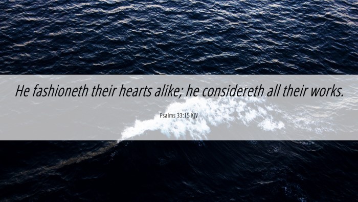 Picture 06 - Psalms 33:15 KJV Desktop Wallpaper - He fashioneth their hearts alike; he considereth - Desktop Bible Verse Wallpaper