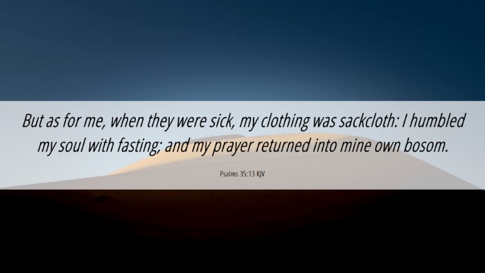 Picture 06 - Psalms 35:13 KJV Desktop Wallpaper - But as for me, when they were sick, my clothing - Desktop Bible Verse Wallpaper